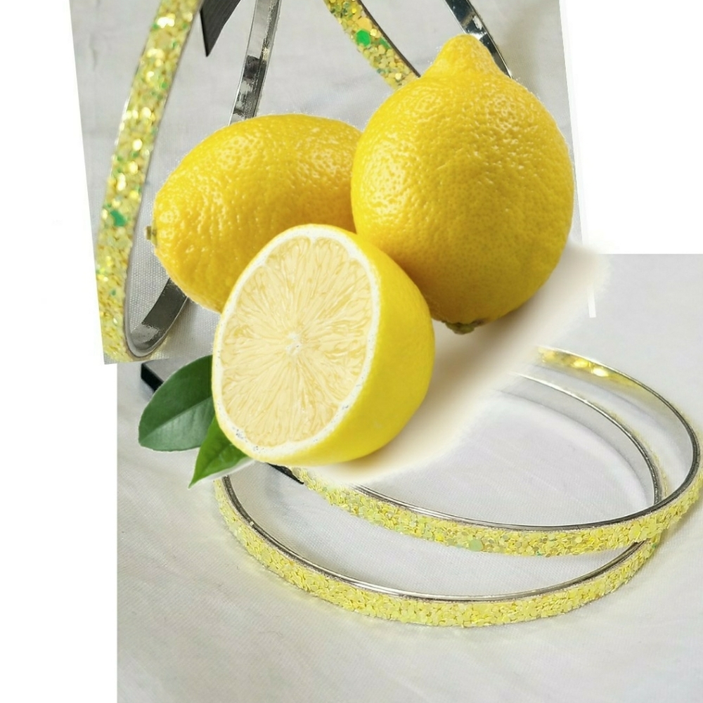 Lemonade Glitter Hoop Earrings
